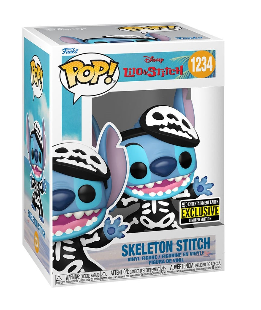Funko Pop! Lilo & Stitch Skeleton Stitch #1234 (Common) Entertainment Earth Exclusive w/ 0.5mm Pop Protector