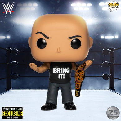 Funko Pop! WWE: The Rock with Championship Belt #91 Entertainment Earth Exclusive w/free 0.45mm Pop Shield Protector