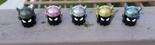 Load image into Gallery viewer, Black &amp; Glittery Mini Viking Ghoulz w/GITD eyes (random helmet glitter colors) LE 25pcs