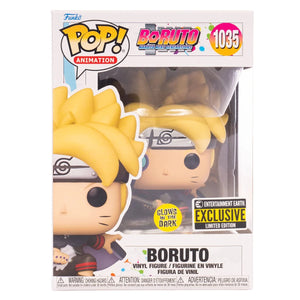 Funko Pop! Animation: Boruto with Marks Glow-in-the-Dark #1035 - Entertainment Earth Exclusive w/free 0.45mm Pop Shield Protector